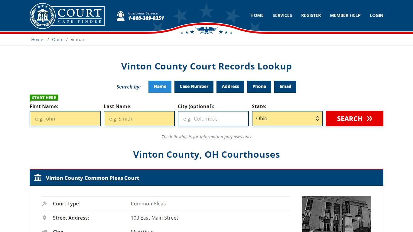 Vinton County Court Records | OH Case Lookup